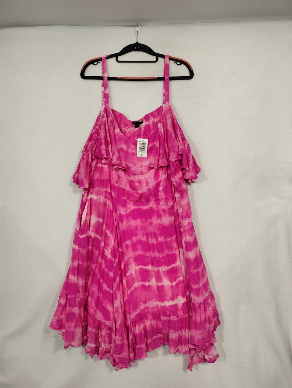 Torrid Hot Pink Tie-Dye Ruffle Sundressid